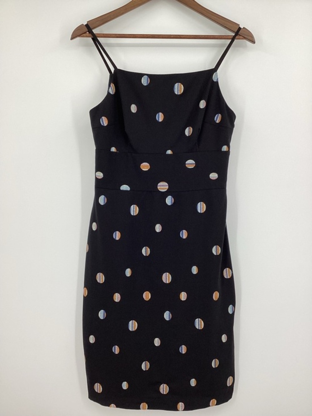Tocca Black  Embroidered  Multicolor Dots Dress